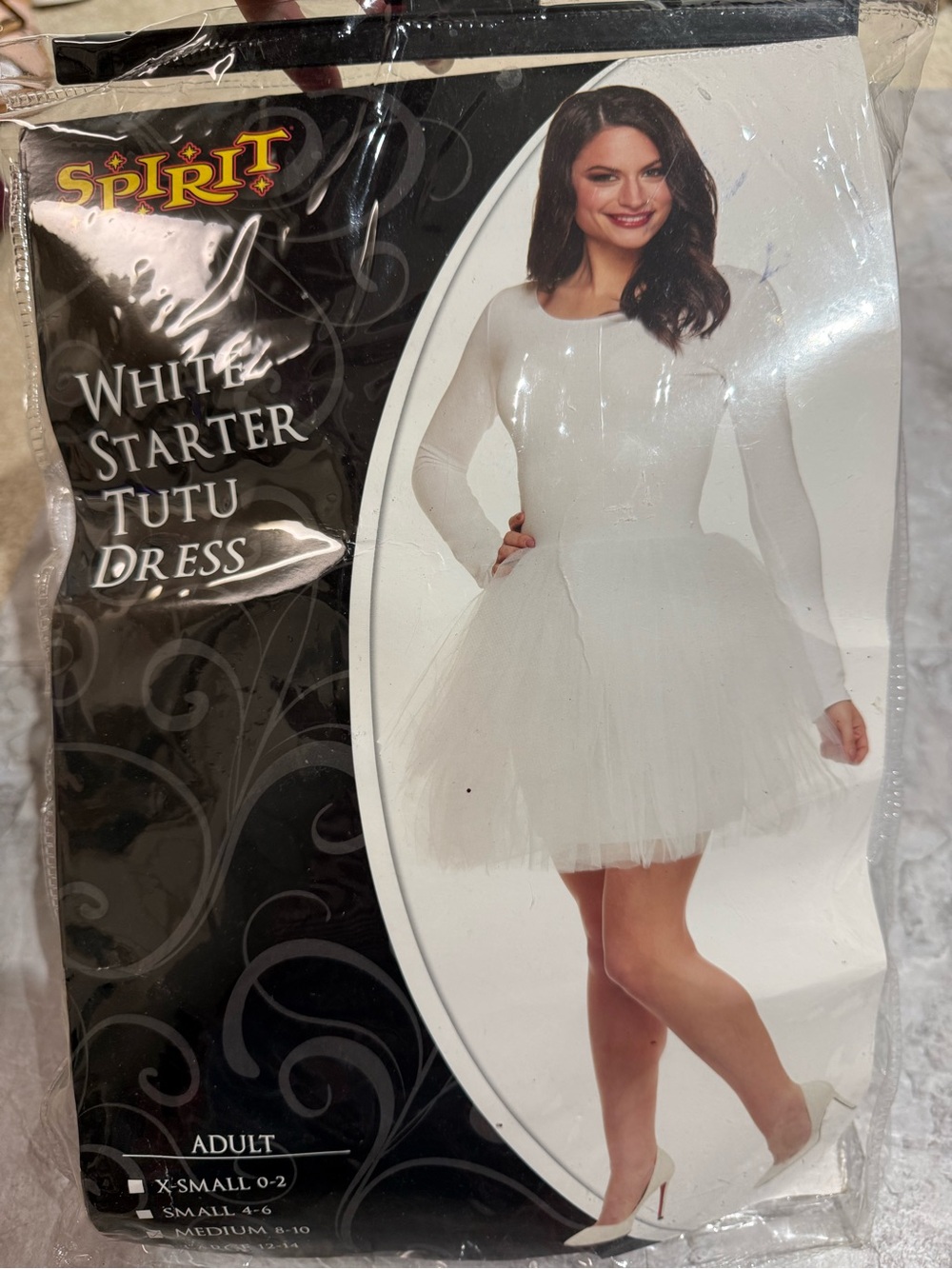 Spirit Halloween White Starter Tutu Dress Costume– Size Medium (8-10)